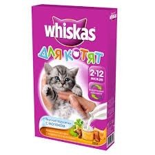 WHISKAS сухой корм для котят вкусные подушечки с молоком