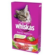 WHISKAS сухой корм для кошек вкусные подушечки со сметаной и овощами
